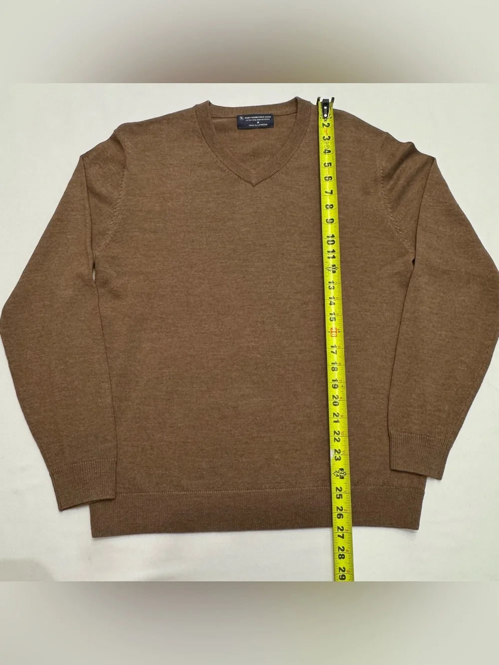 Hart Schaffner Marx Merino Wool Sweater Long Sleeve Men’s Medium Khaki Brown